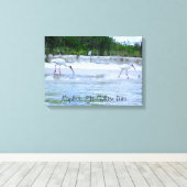 Neapel, FL White Ibis Birds Walking on Beach Leinwanddruck (Insitu (Holzboden))