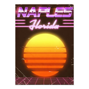 Neapel Florida 1980er Reiseplakat Fotodruck
