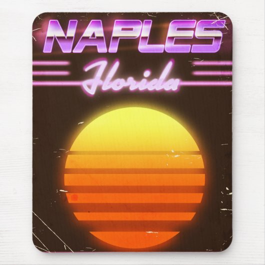 Neapel Florida 1980er Reiseplakat Mousepad (Vorne)