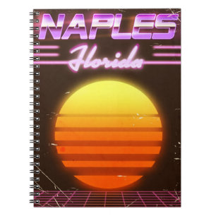 Neapel Florida 1980er Reiseplakat Notizblock