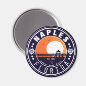 Neapel Florida Beach Retro Sunset Pier 80er Magnet (Vorderseite/Rückseite)