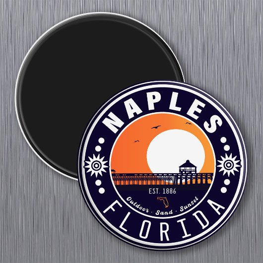 Neapel Florida Beach Retro Sunset Pier 80er Magnet