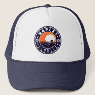 Neapel Florida Beach Retro Sunset Pier 80er Truckerkappe