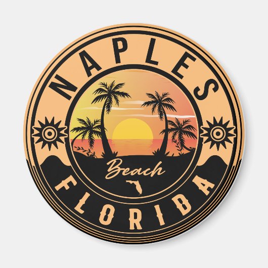 Neapel Florida Beach Retro Sunset Souvenirs Magnet (Vorne)