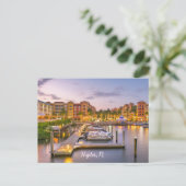 Neapel, Florida Downtown und Boote bei Sunset Postkarte (Stehend Vorderseite)