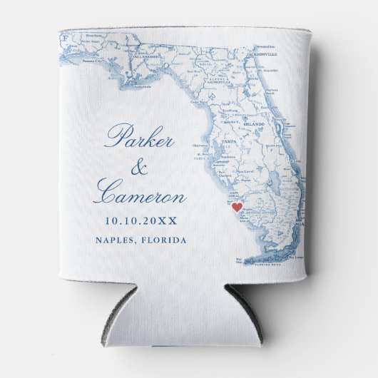 Neapel Florida Karte Elegante Wedding Gevor Dosenkühler (Vorderseite)