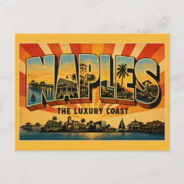 Neapel Florida Luxusküste Vintage Reise Kunst Postkarte