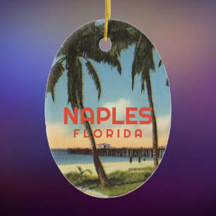Neapel Florida mit Vintager Anlegestelle Keramik Ornament