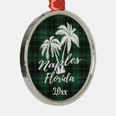 Neapel Florida Palm Tree Green Kariert Ornament Aus Metall (Rechts)
