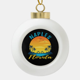 Neapel Florida Palm Trees Beach Keramik Kugel-Ornament
