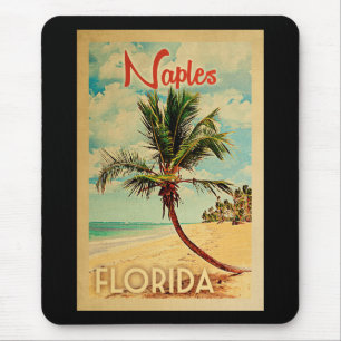 Neapel Florida Palme Strand Vintage Reise Mousepad