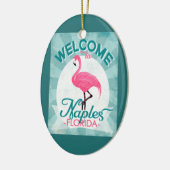 Neapel Florida Pink Flamingo Retro Keramik Ornament (Links)