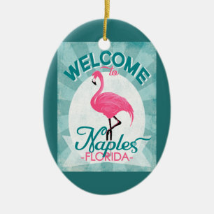 Neapel Florida Pink Flamingo Retro Keramik Ornament