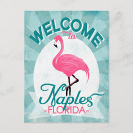 Neapel Florida Pink Flamingo - Vintage Retro-Reise Postkarte