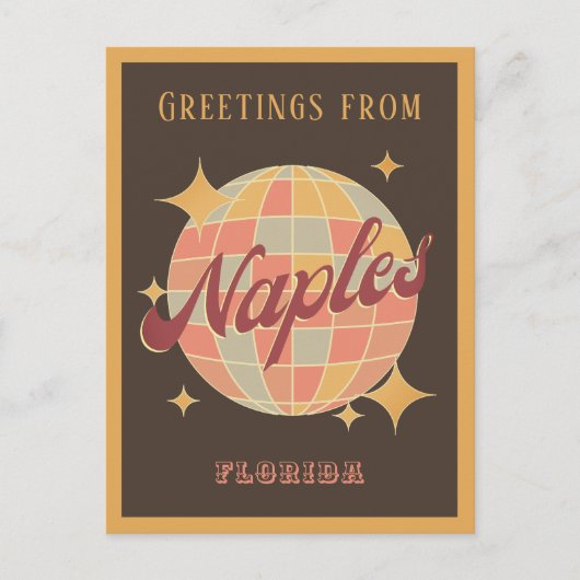 Neapel Florida Retro Vintages Party Postkarte (Vorderseite)