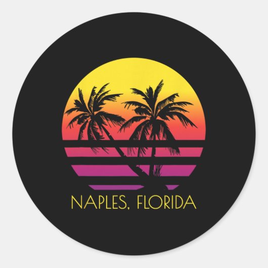 Neapel Florida Runder Aufkleber (Vorderseite)