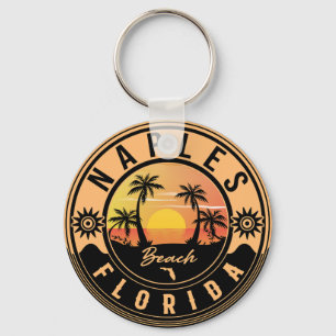 Neapel Florida Strand Retro Sonnenuntergang Souven Schlüsselanhänger