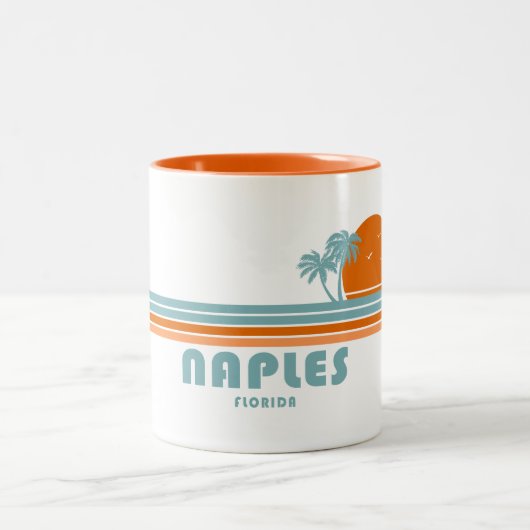 Neapel Florida Sun Palm Trees Zweifarbige Tasse (Mittel)