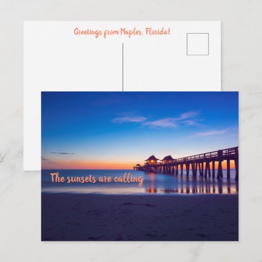 Neapel, Florida Sunset Postkarte (Vorne/Hinten)