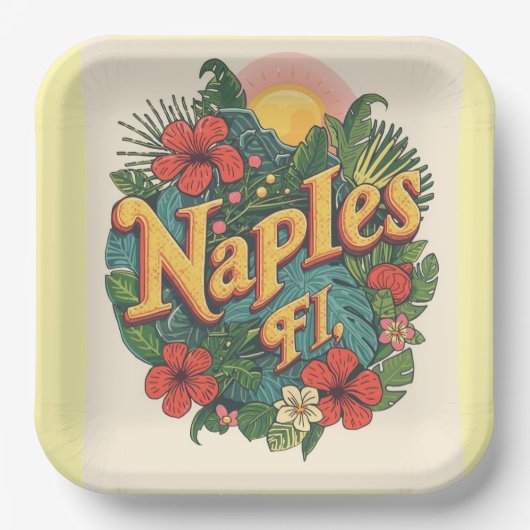 Neapel Florida träumend  Pappteller (Vorderseite)