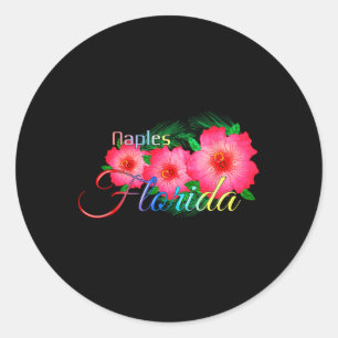 Neapel Florida Tropische Blume Familienurlaub Runder Aufkleber