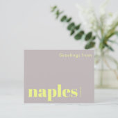 Neapel Florida typografisch gelb Postkarte (Stehend Vorderseite)