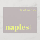 Neapel Florida typografisch gelb Postkarte (Vorderseite)