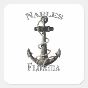 Neapel Florida Urlaub Nautical Anchor Segeln Quadratischer Aufkleber