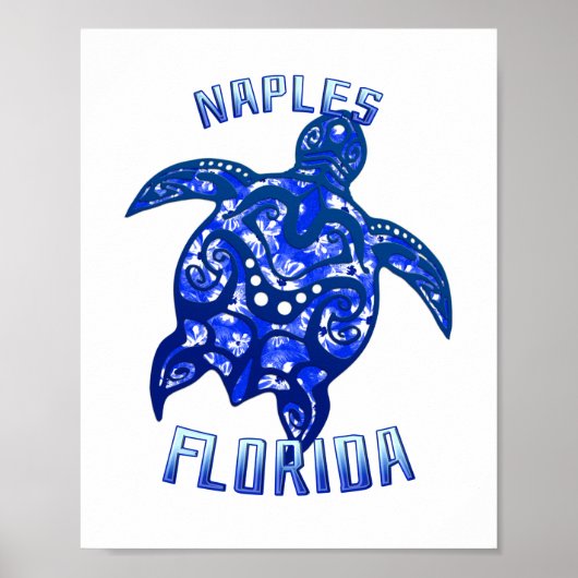Neapel Florida Vacation Tribal Turtle Poster (Vorne)