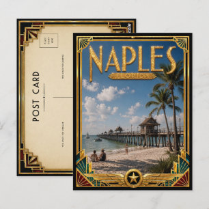 Neapel Florida Vintage Art Deco Golden Age Postkarte