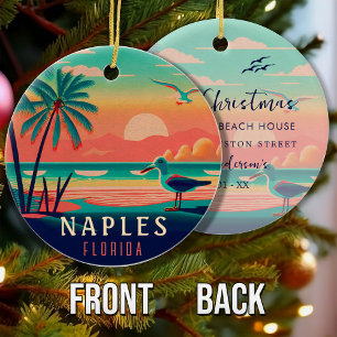 Neapel Florida Vintage Möwe Sonnenuntergang Souven Keramik Ornament