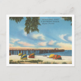 Neapel Florida Vintager Hafen und Strand Postkarte
