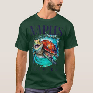 Neapel Florida Wasserfarbe Happy Sea Turtle T-Shirt