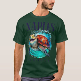 Neapel Florida Wasserfarbe Happy Sea Turtle T-Shirt