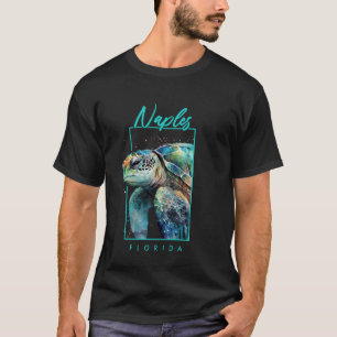 Neapel Florida Wasserfarbenes Meer Schildkröte Por T-Shirt