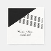 Neapel für Schwarz-weiße geometrische Streifen Serviette (Vorderseite)