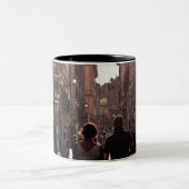 Neapel-Gebäude Zweifarbige Tasse (Mittel)