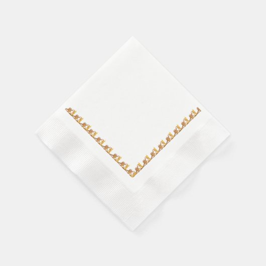 Neapel - Goldene Eisen-Blätter Serviette (Ecke)