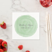 Neapel: Grünes runde Aquarellpapier Serviette (Beispiel)