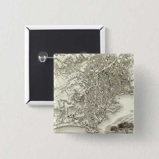 Neapel, Italien Button (Vorne & Hinten)