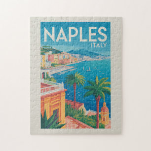Neapel Italien Illustration Reise Kunst Vintage Puzzle