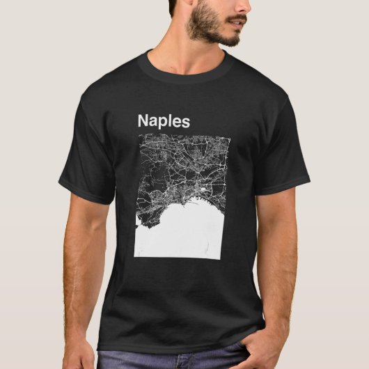 Neapel Italien Klassische Stadtkarte Grafik T-Shirt (Vorderseite)