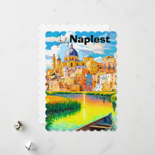 Neapel Italien Reise Postkarte, Neapel Reise Kunst Feiertagskarte
