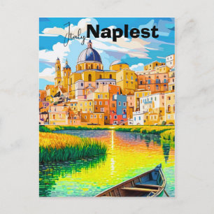 Neapel Italien Reise Postkarte, Neapel Reise Kunst Postkarte
