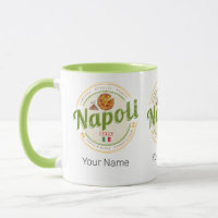 Neapel Italien Retro Vesuv und Pizza Vintag