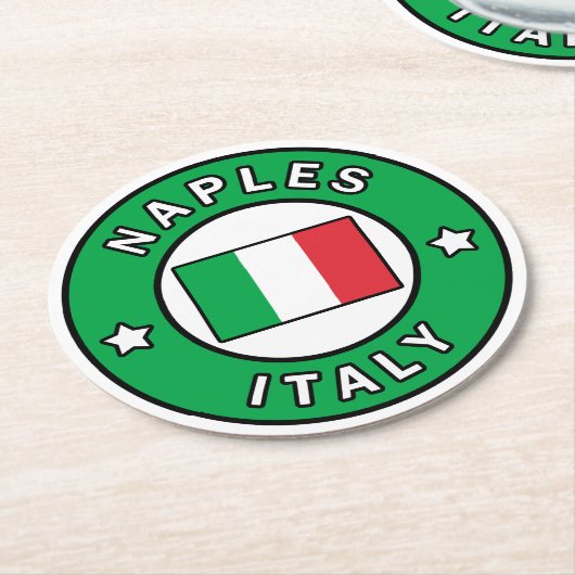 Neapel Italien Runder Pappuntersetzer (Angewinkelt)