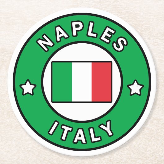 Neapel Italien Runder Pappuntersetzer (Vorderseite)