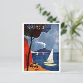 Neapel, Italien, Segelboot an der Küste Postkarte (Stehend Vorderseite)