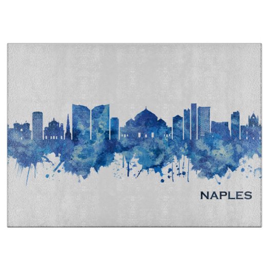 Neapel Italien Skyline Blue Schneidebrett (Vorderseite)