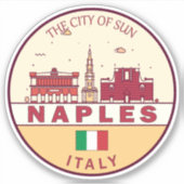 Neapel Italien Skyline Emblem Aufkleber (Vorderseite)